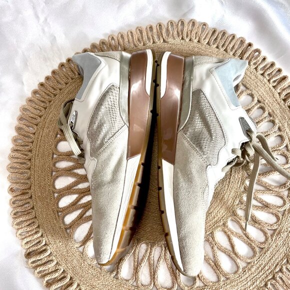 Geox Grey Snakeskin Silver Metallic Low-Top Sneakers Size US 9 EU 39 - Picture 4 of 11